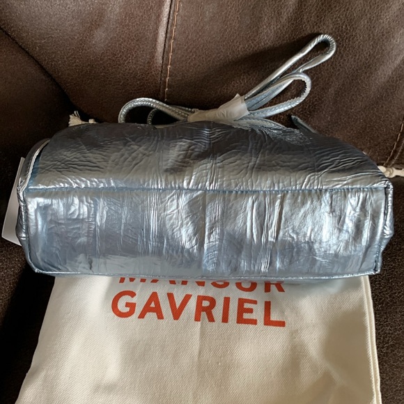 Mansur Gavriel Mini Cloud Crinkled Metallic Clutch - Picture 7 of 13